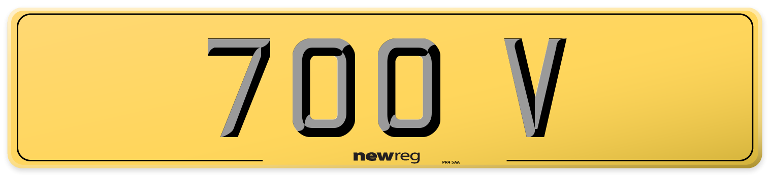 700 V Rear Number Plate