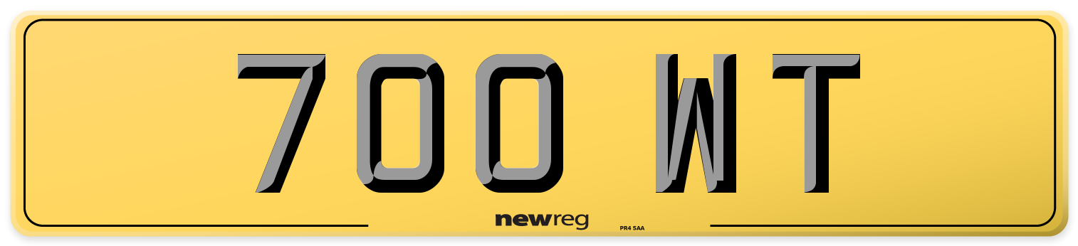 700 WT Rear Number Plate