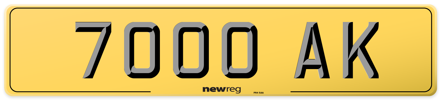 7000 AK Rear Number Plate