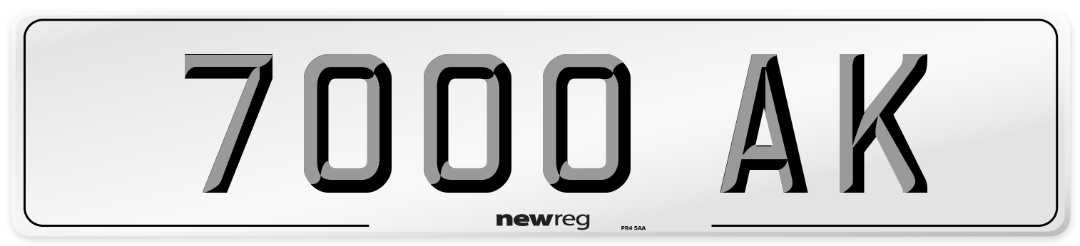 7000 AK Front Number Plate