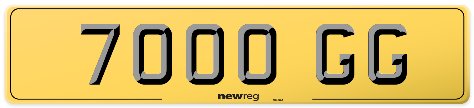 7000 GG Rear Number Plate