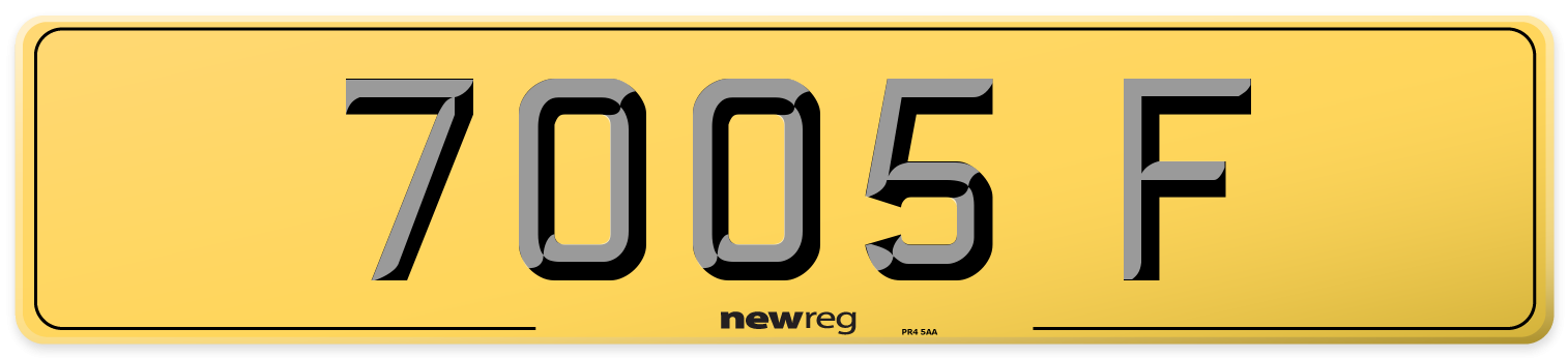 7005 F Rear Number Plate