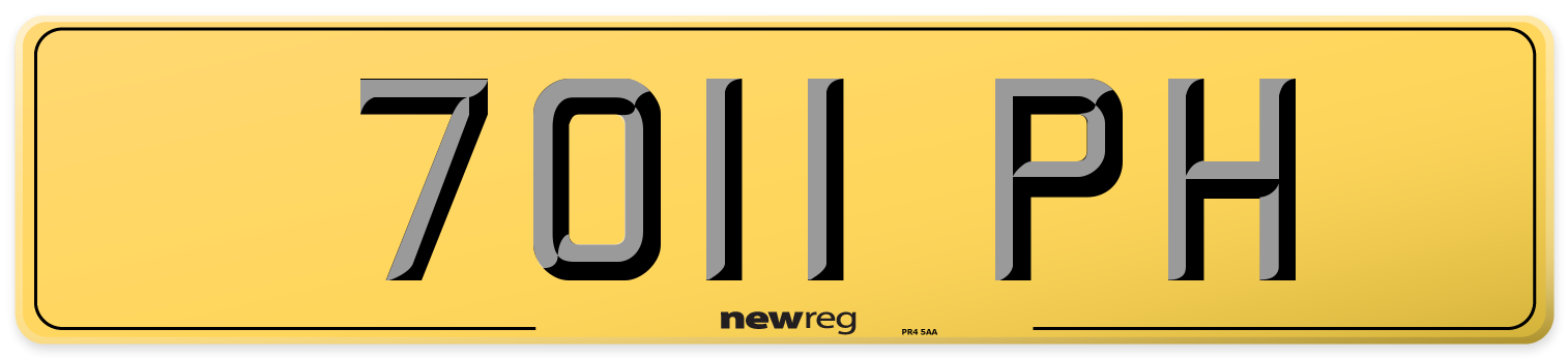 7011 PH Rear Number Plate