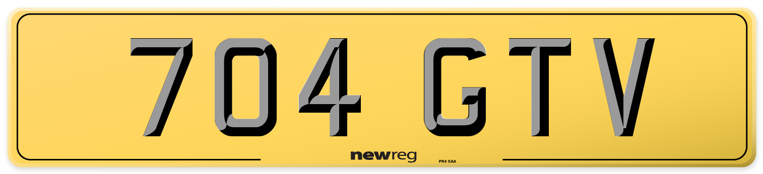 704 GTV Rear Number Plate