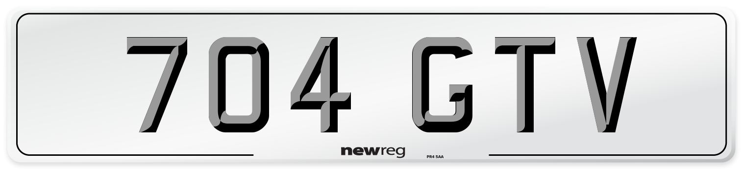 704 GTV Front Number Plate