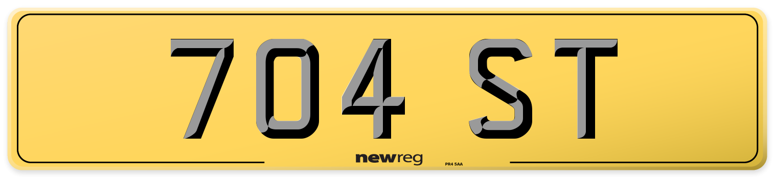 704 ST Rear Number Plate