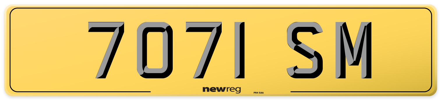 7071 SM Rear Number Plate
