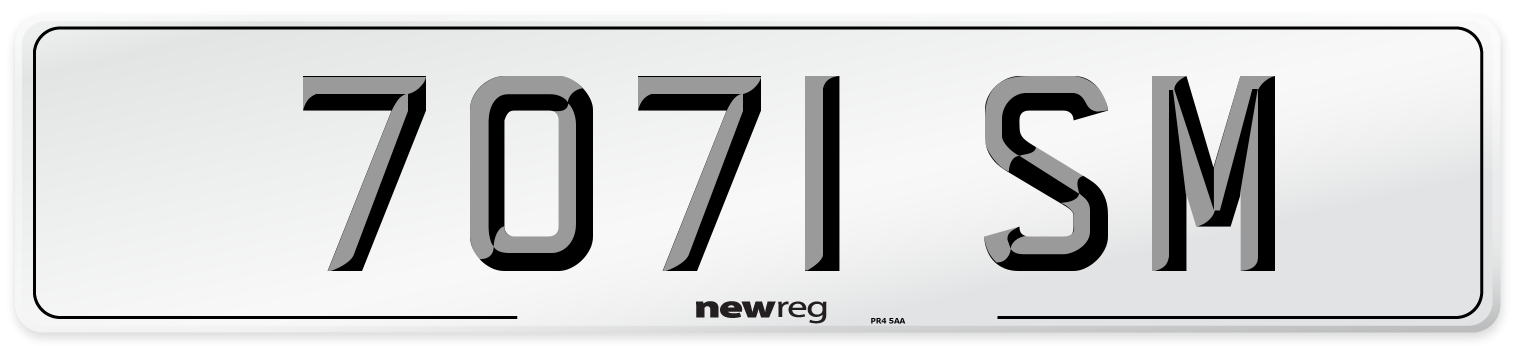 7071 SM Front Number Plate