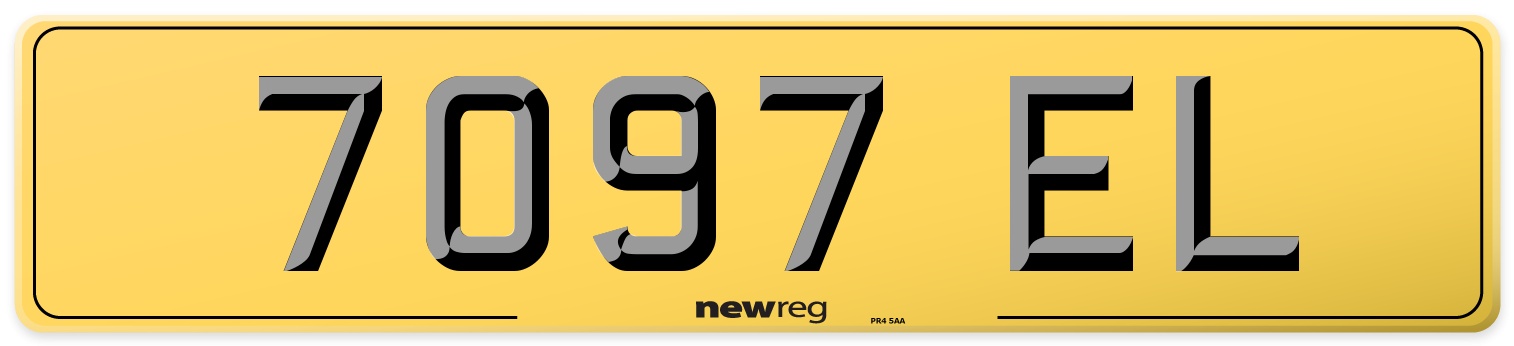 7097 EL Rear Number Plate