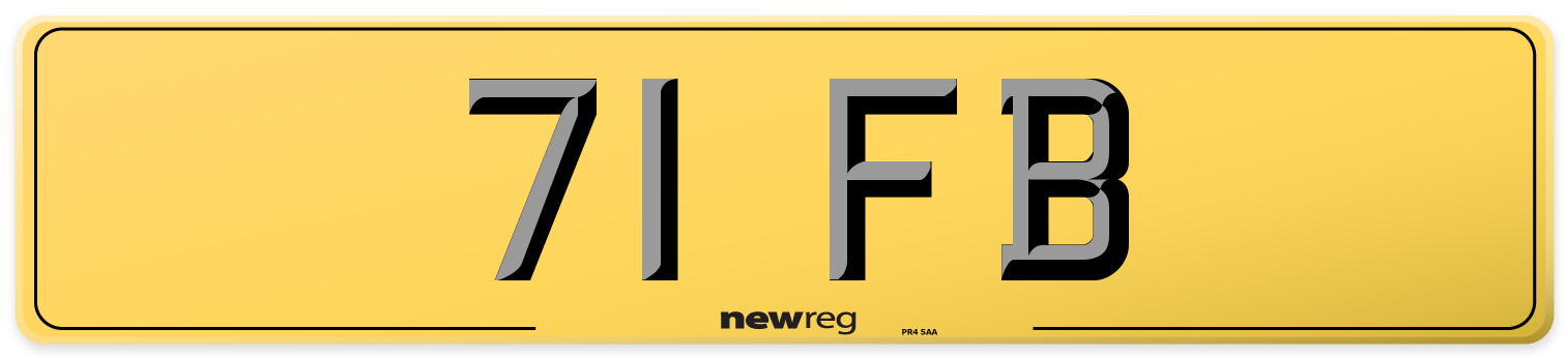 71 FB Rear Number Plate