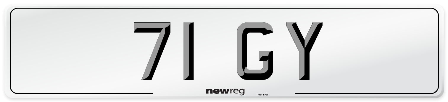 71 GY Front Number Plate