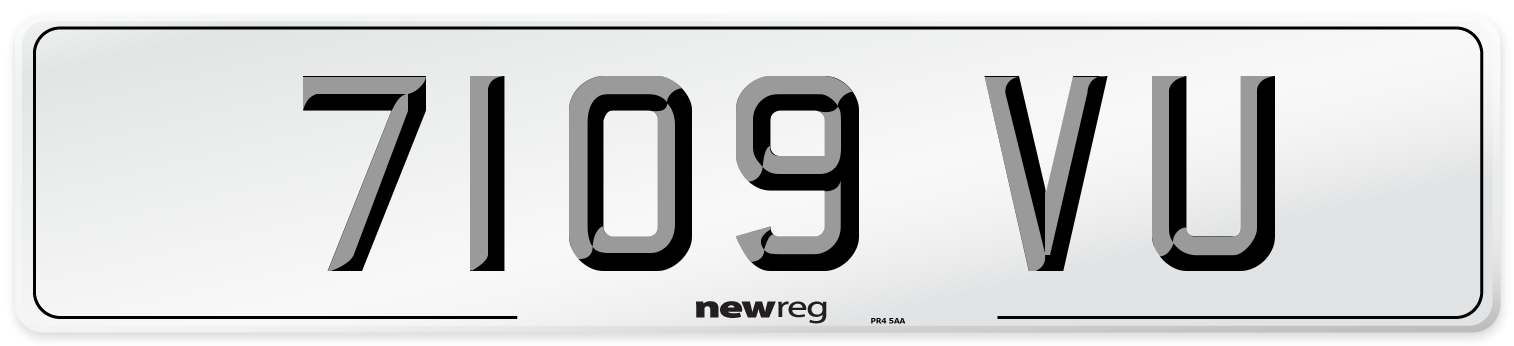 7109 VU Front Number Plate