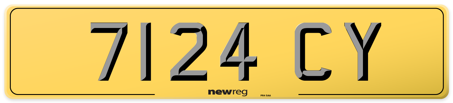 7124 CY Rear Number Plate