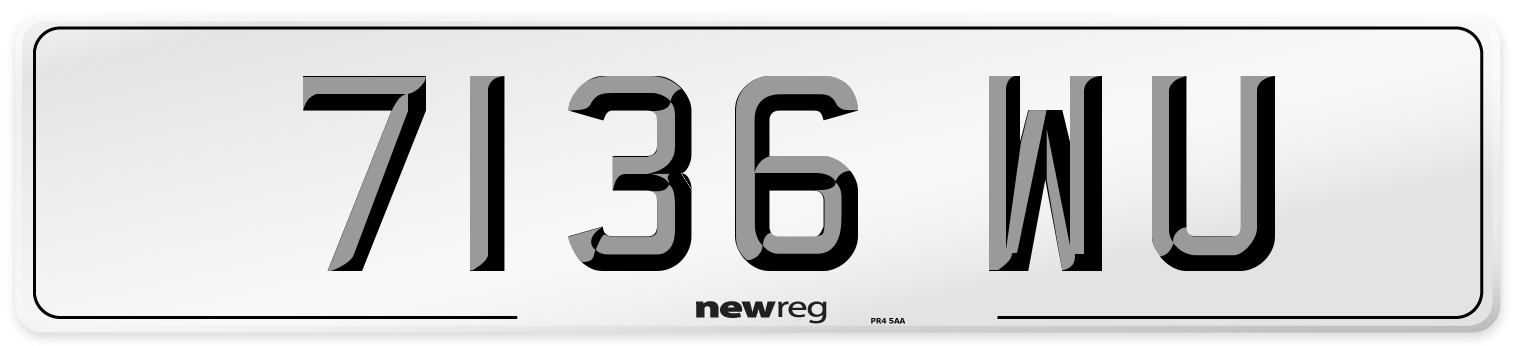 7136 WU Front Number Plate