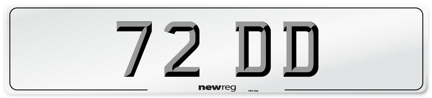 72 DD Front Number Plate