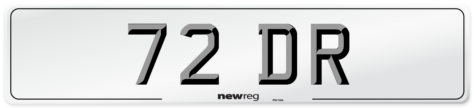 72 DR Front Number Plate