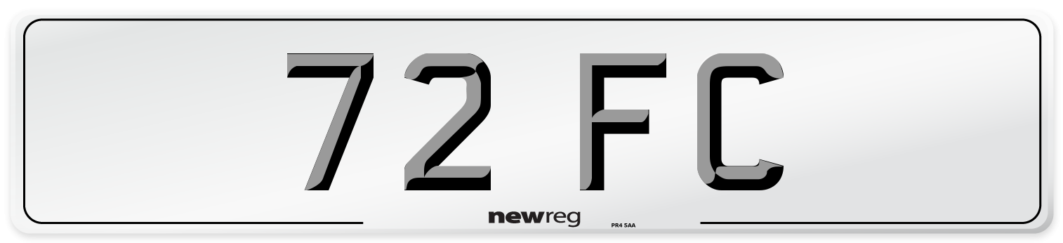 72 FC Front Number Plate