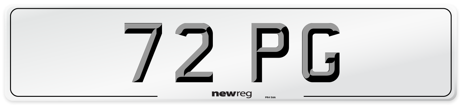 72 PG Front Number Plate