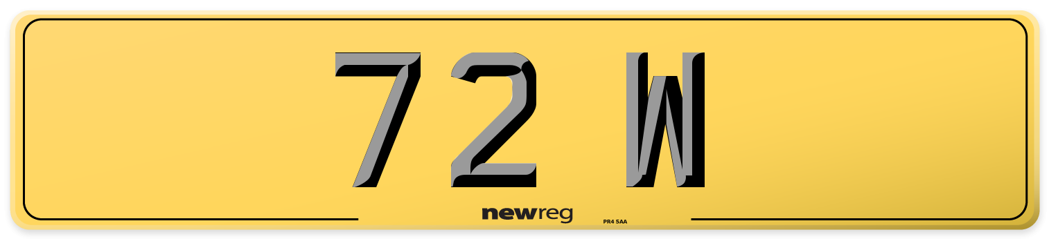 72 W Rear Number Plate