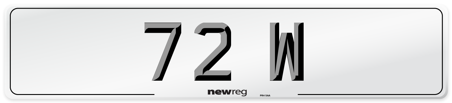 72 W Front Number Plate