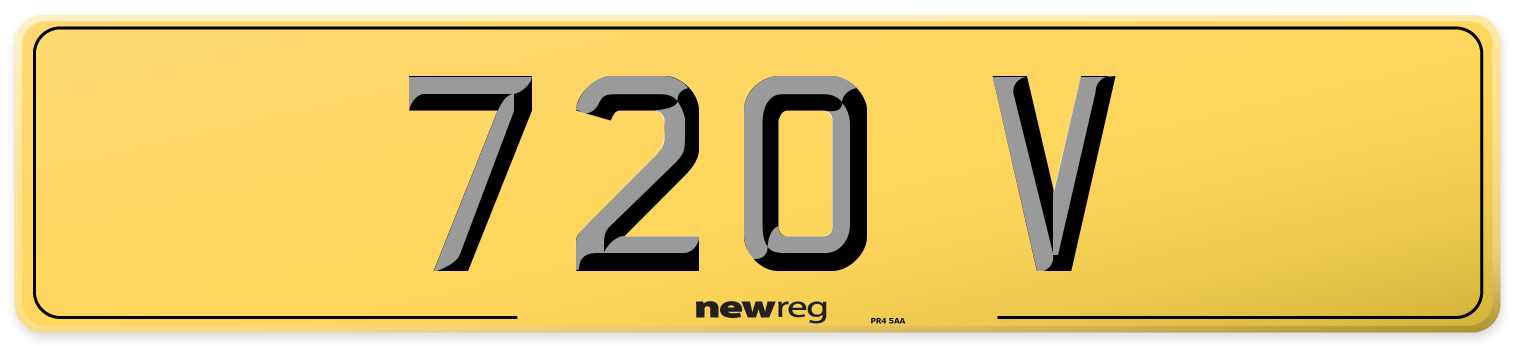 720 V Rear Number Plate