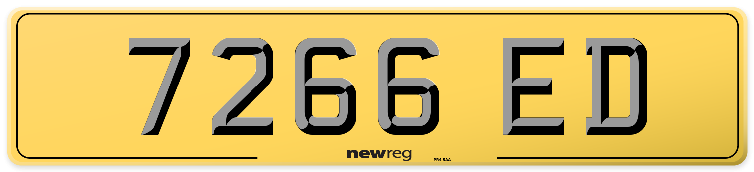 7266 ED Rear Number Plate