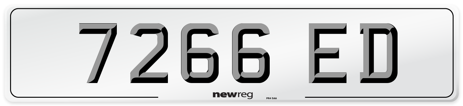7266 ED Front Number Plate