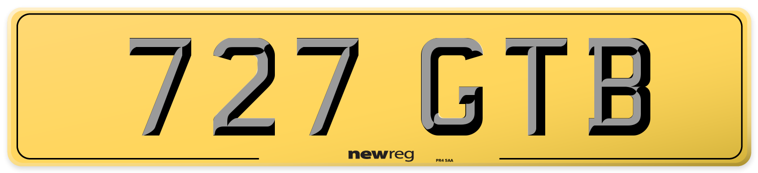 727 GTB Rear Number Plate