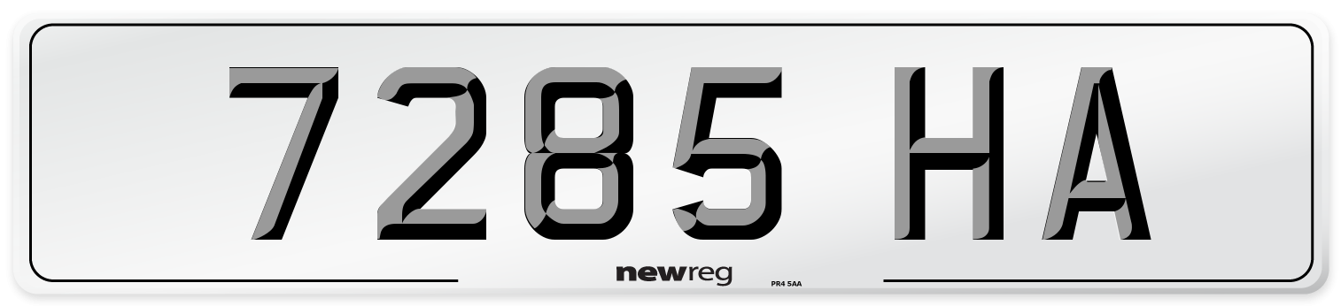 7285 HA Front Number Plate