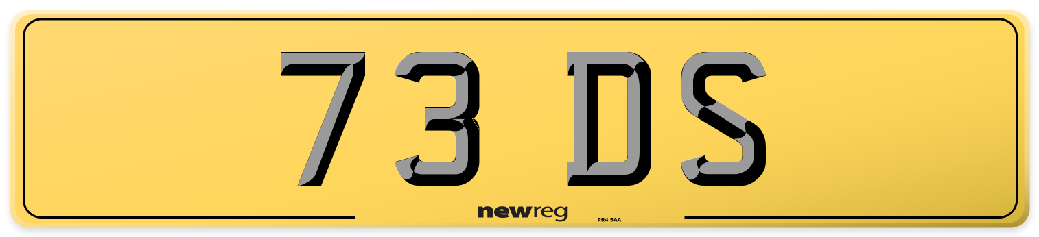 73 DS Rear Number Plate