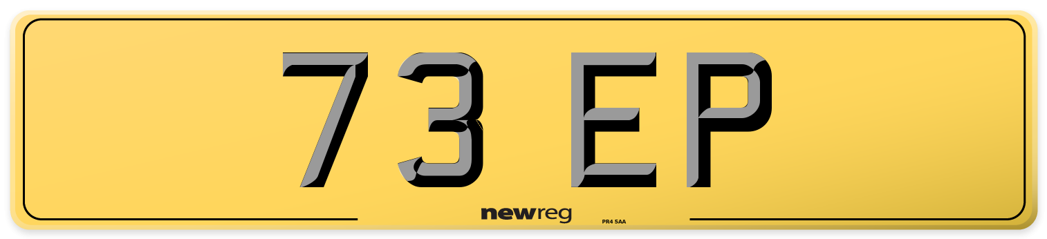 73 EP Rear Number Plate