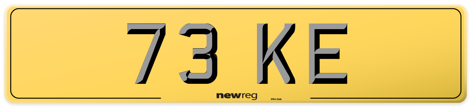 73 KE Rear Number Plate