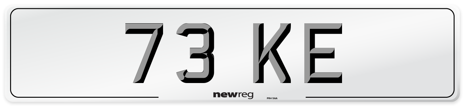 73 KE Front Number Plate