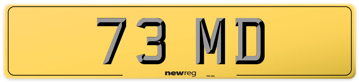 73 MD Rear Number Plate