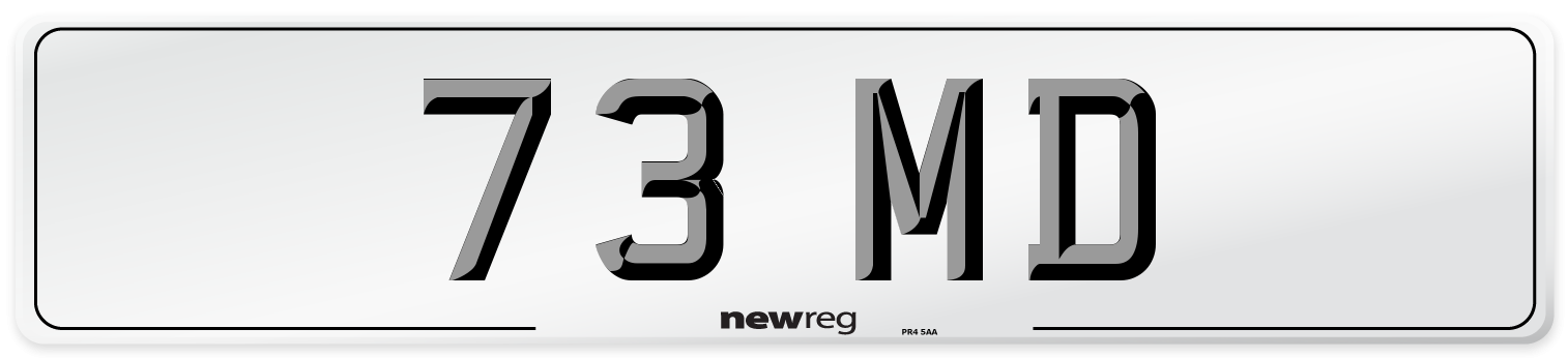 73 MD Front Number Plate