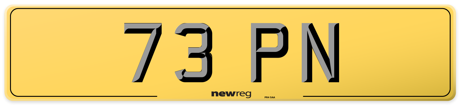 73 PN Rear Number Plate