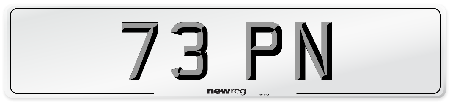 73 PN Front Number Plate