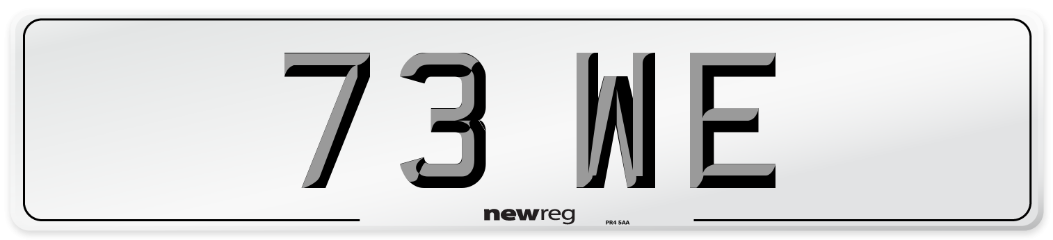 73 WE Front Number Plate