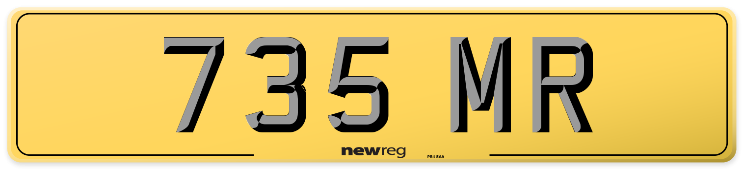 735 MR Rear Number Plate