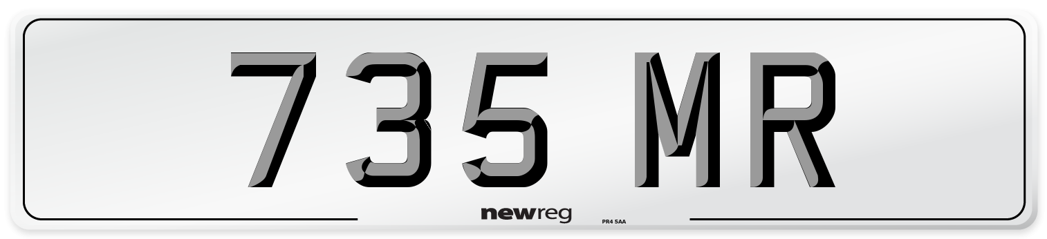 735 MR Front Number Plate