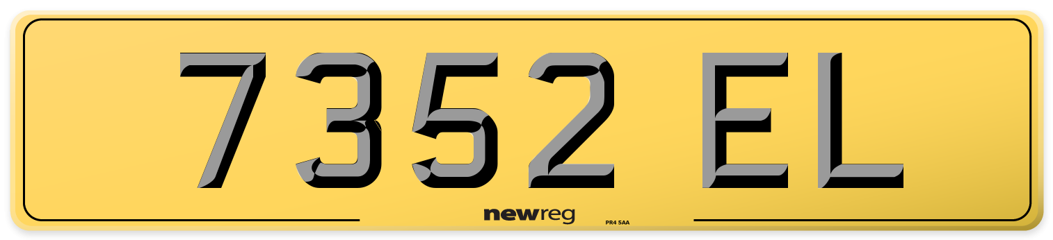 7352 EL Rear Number Plate