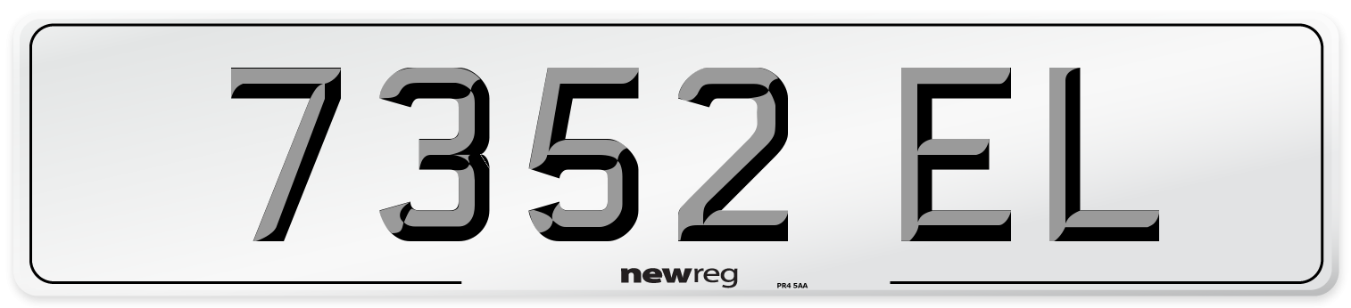 7352 EL Front Number Plate