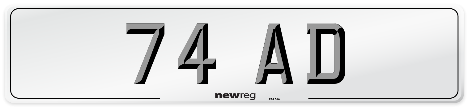 74 AD Front Number Plate