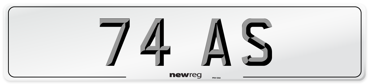74 AS Front Number Plate
