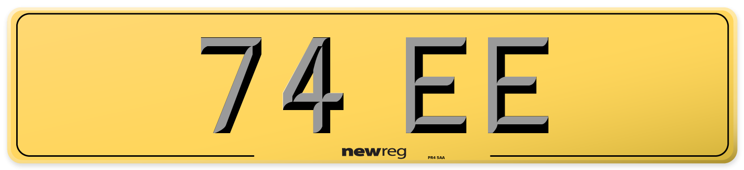 74 EE Rear Number Plate