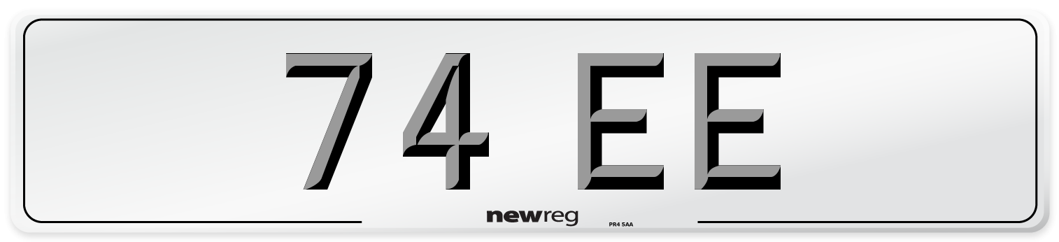 74 EE Front Number Plate