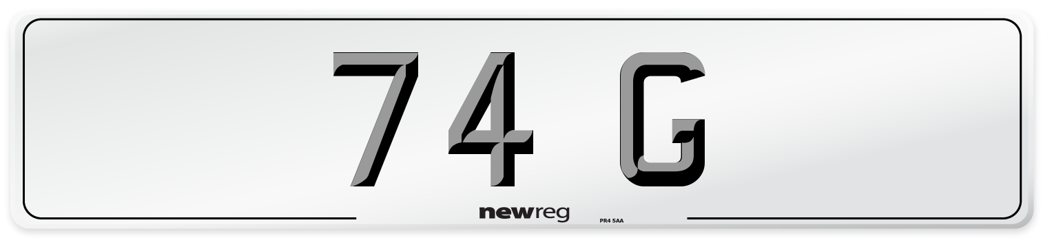 74 G Front Number Plate