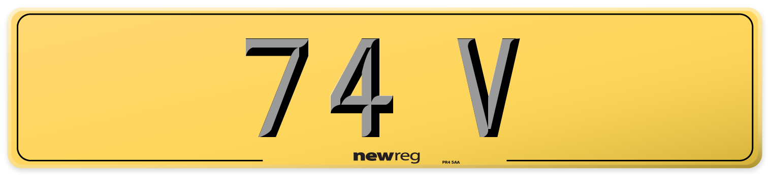 74 V Rear Number Plate