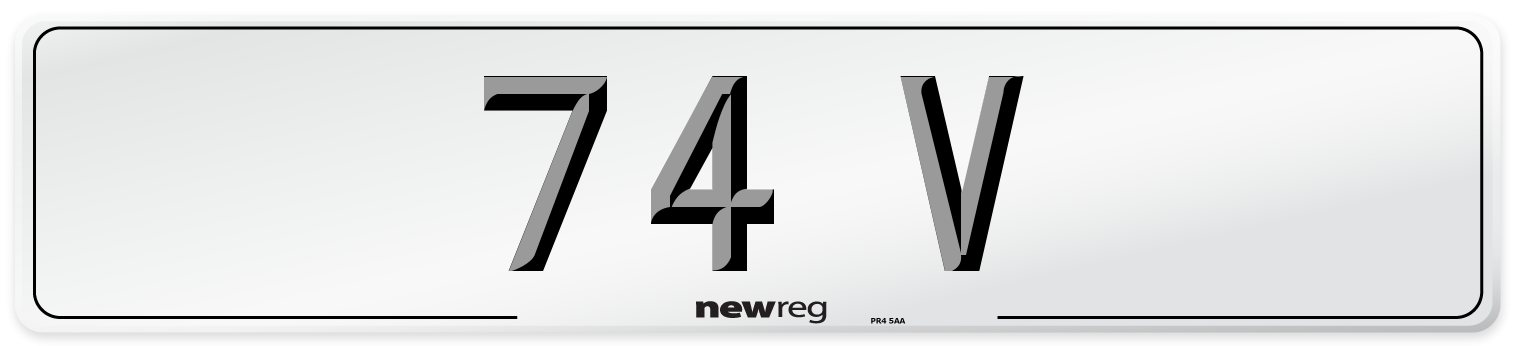 74 V Front Number Plate