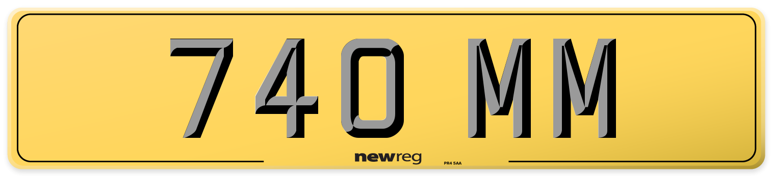 740 MM Rear Number Plate